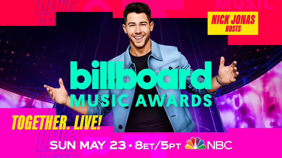 nickjonas's tweet photo. Two more weeks 😎 Starting tomorrow @BBMAs will be revealing announcements every day until the big show on Sunday, May 23rd at 8pm ET/5pm PT on @nbc! Let’s get it!! https://t.co/MdIjrzD8pm