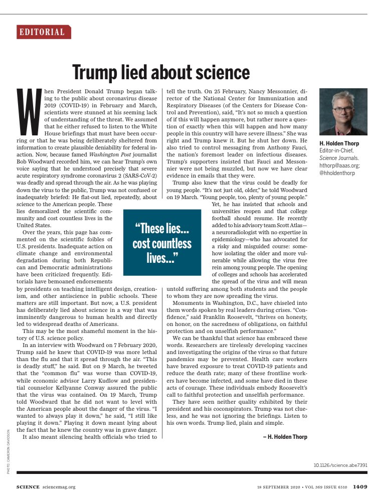 Science journal going hard at Trump (3/n)  @ScienceMagazine