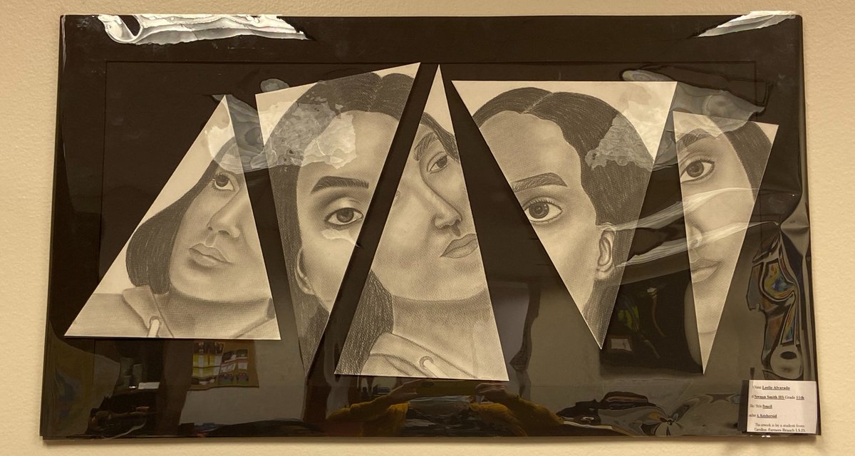 BeckleyforTX's tweet photo. Every #SpotlightSunday during #87R #txlege, we’ll be spotlighting one of our @CFBISD artists from my alma maters who have loaned their work to our office. This piece is by Leslie Alvarado of @NewmanSmithHS! #supportarts #art #artclass #highschoolart https://t.co/ikAXK4gkCC