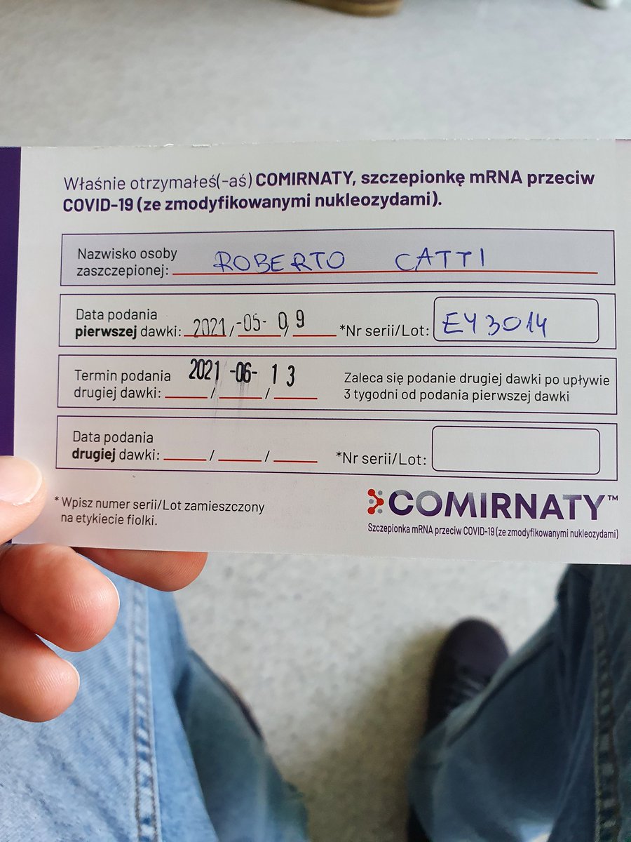 Very glad science managed to create a vaccine in such short time. Thanks also to Poland 🇵🇱 for such a quick process! Waiting for my second dose of <a href="/pfizer/">Pfizer Inc.</a> next month! #vaccinate #VaccinesSaveLives