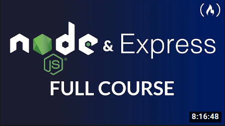 Node.js and Express- Latest freecodecamp course on YouTube covering node, express and Rest API and finally a project using MERN stack 