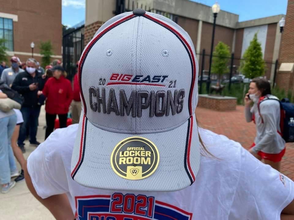 GlaxRams's tweet photo. Who is that champion behind the Big East hat?  Our very own @bryn_mccaughey and @DU_WLAX win the Big East!  Let’s go PIOS!!
#4everRAMS https://t.co/BfDMLJvQqW