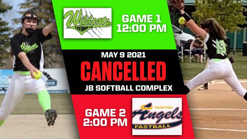 U16Eastman's tweet photo. Manitoba Manitoba Premier Softball League and all sports are now on a 3 week lockdown per the Manitoba Government๐ฉ #MPSL #AAASoftball #EastmanWildcatsU16 #StaySafe #Covid19MB #fastpitch #softball https://t.co/8DiYhZ1Srq