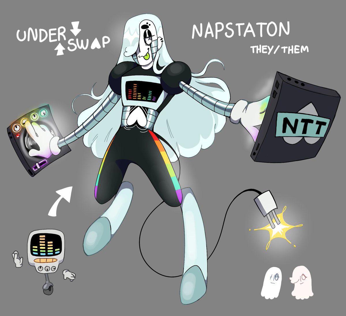 underswap napstablook redesign! they make hyperpop music #undertale # underswap, image size:1200x1097