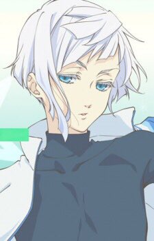 Dark blue hair anime boy skateboarding