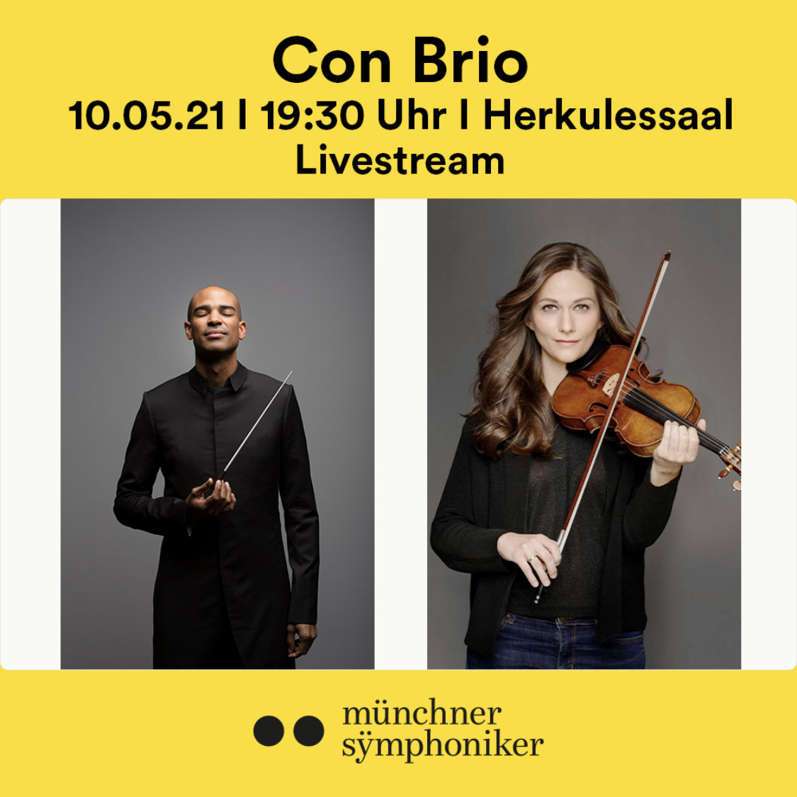 #Livestream Con Brio der Münchner Symphoniker mit Lena Neudauer und Kevin John Edusei am 10.05. um 19:30 Uhr. Jörg Widmanns Konzertouvertüre und Beethovens #Violinkonzert live aus dem Herkulessaal.
Tickets für 10 Euro auf muenchner-symphoniker.de.