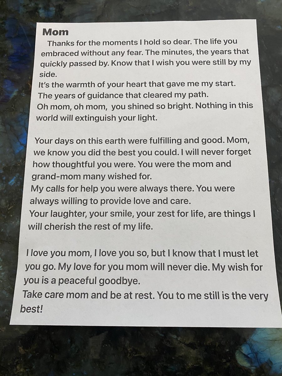 Happy Mother’s Day to all who have nurtured, loved, cared and supported so many. We cherish you today and every day. For those who lost their mom like I did last year... I share with you a poem I wrote to my mom then.