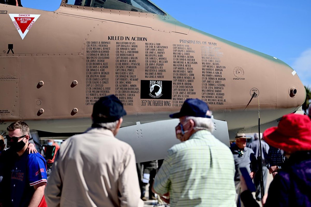 The Demo Team pays homage to the KIA and POW members of the 335th TFW that served in Vietnam by listing their names on the side of the cockpit.