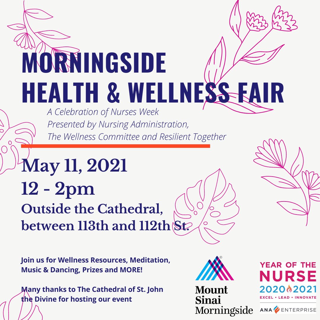 In celebration of #NursesWeek, <a href="/MSMorningside/">Mount Sinai Morningside</a> will be hosting a Health &amp; Wellness Fair on Tuesday, May 11 at 12pm ET. Many thanks to <a href="/StJohnDivineNYC/">Cathedral of St. John the Divine</a> for hosting the event!