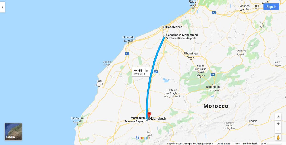 2/ Getting to Marrakesh is easy. Fly across the Atlantic. Turn right. Stopping in Portugal is optional, but absolutely delightful. That's another thread though. We flew via Casablanca to Marrakesh (and later back to Casablanca).  @centerepublican  @travelingmkter  @jasontravelblog