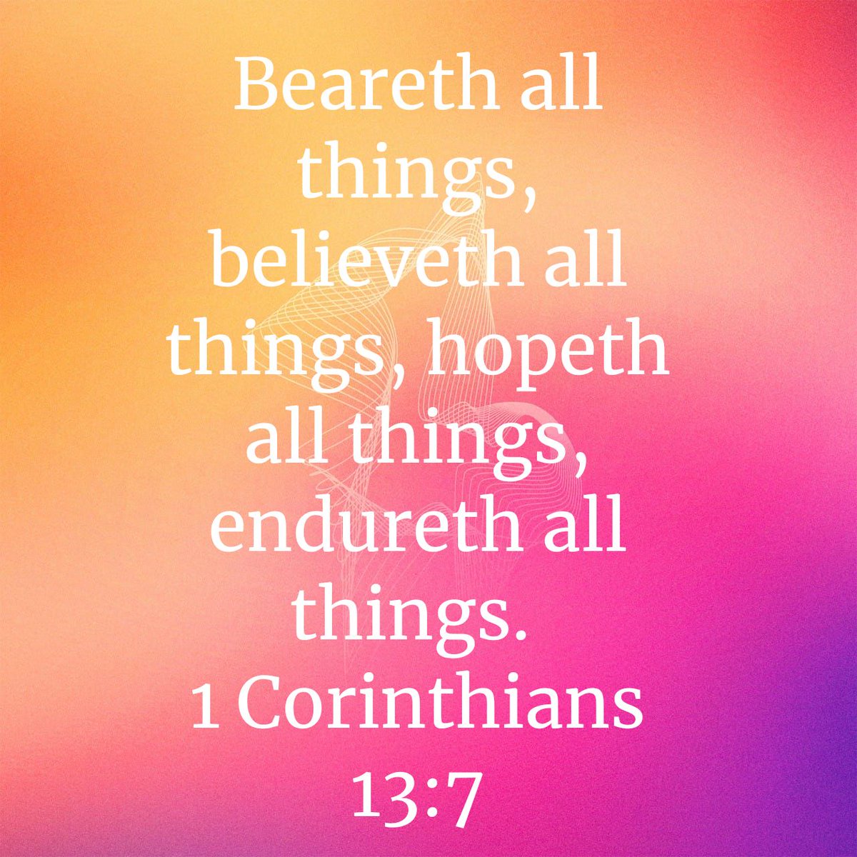 donnarn94's tweet photo. Beareth all things, believeth all things, hopeth all things, endureth all things.
1 Corinthians 13:7 KJV

https://t.co/Ats5eAhhRe https://t.co/rB1uiKUWEq