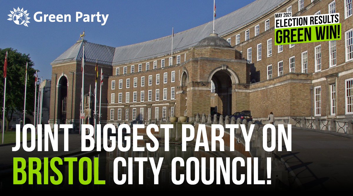💚 We've taken Bristol City Council into No Overall Control after a whopping 13 GAINS!

✊ We're now the joint biggest party on the council.

📈 Our vote share in Bristol West was a whopping 48%!

▶️ join.greenparty.org.uk