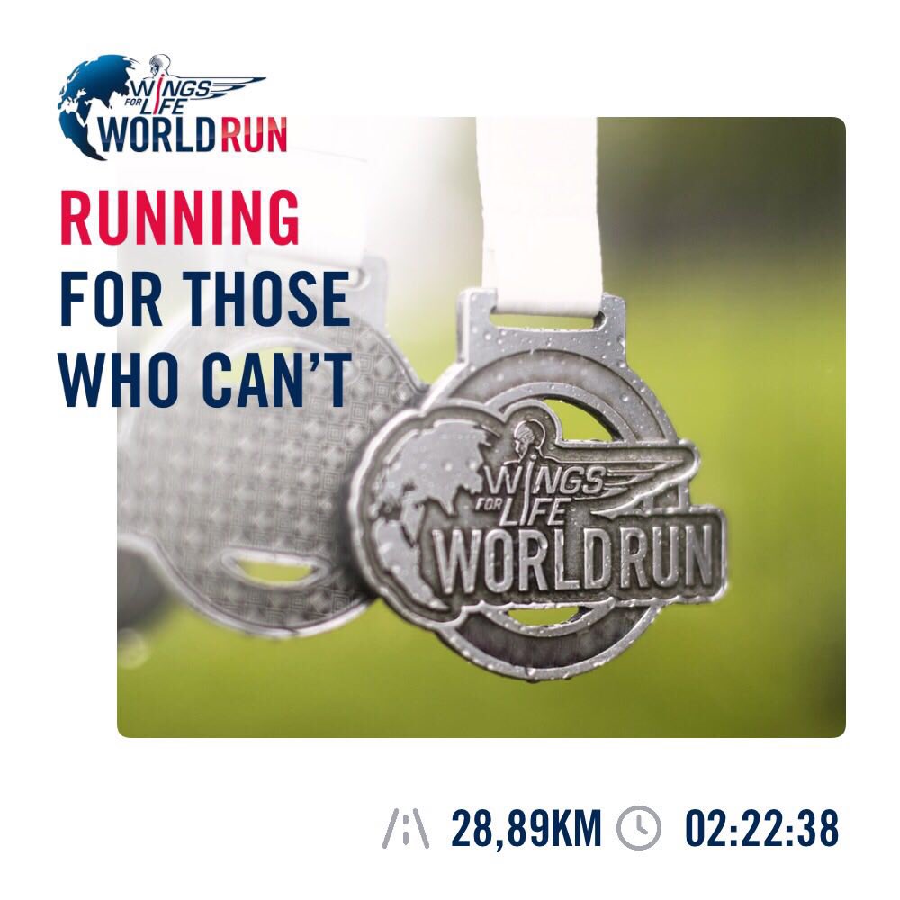 YES! Es ist geschafft! Harte 28km, bei unerwartetem Wetter! 
#wingsforlifeworldrun #wingsforlife #worldrun #wflworldrun
