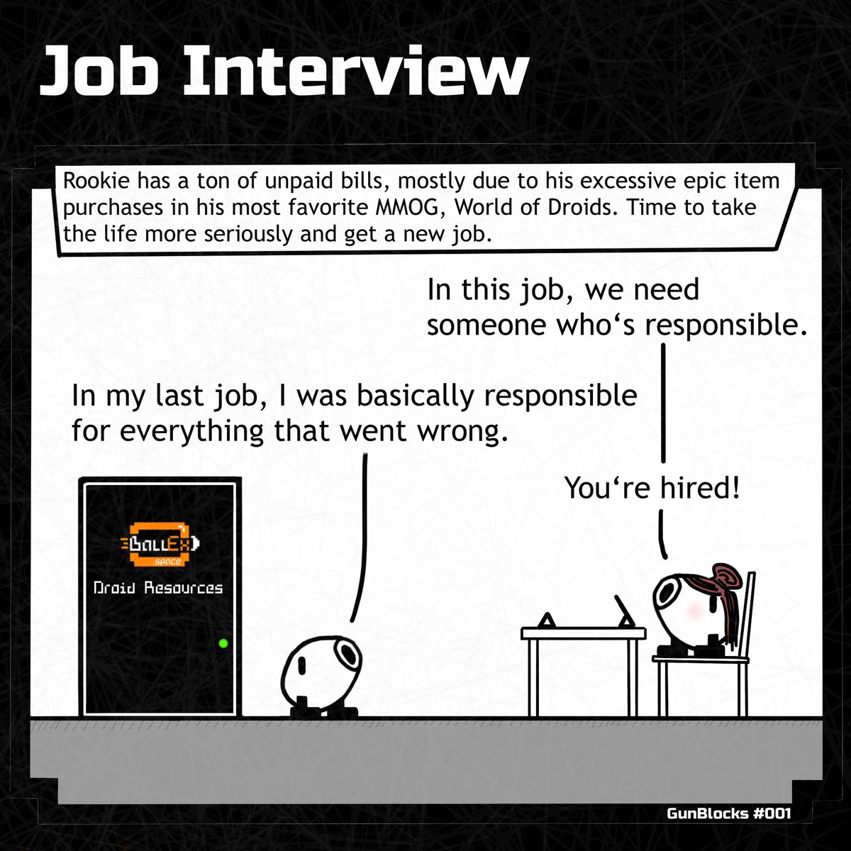 GunBlocks's tweet photo. The first part of the GunBlocks comic is out! It's about Rookie and his struggles to find his place in the GunBlocks world. (this time in a readable resolution ;-))

#webcomic #comic #comics #webtoon #webcomics #comicart #funny #webtoons #humor #jokes  #indiegame #indiegames https://t.co/8EFj7ziFFw