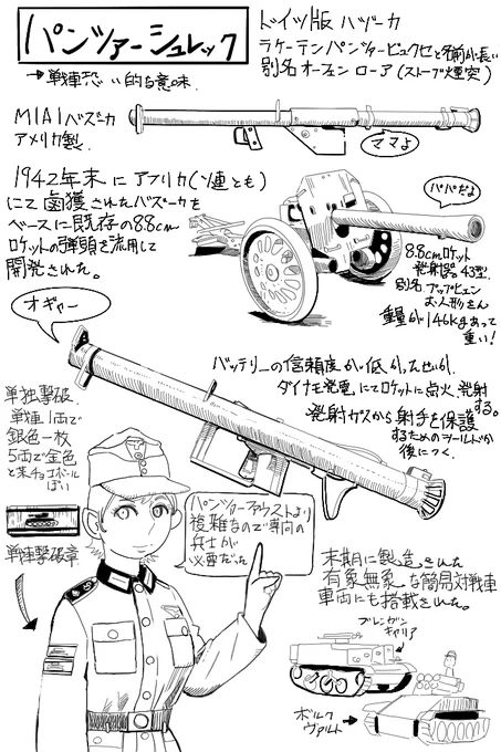 #チムチムニーニー
ラケーテンパンツァービュクセ、別にパンツァーシュレックとかストーブ煙突と色々名前がある子です。
プライベートライアンで出てきたのが印象的でした。
#イラスト好きさんと繋がりたい #イラスト #絵描きさんと繋がりたい  #ミリタリー #illust 