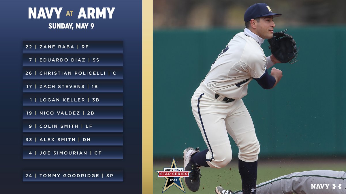 NavyAthletics's tweet photo. The third game of the Star Series between @NavyBaseball and Army is 15 minutes away! Follow along:

TV: @CBSSportsNet 
Live Stats: https://t.co/ZtGJ5xXliJ https://t.co/tkqW8U1As3