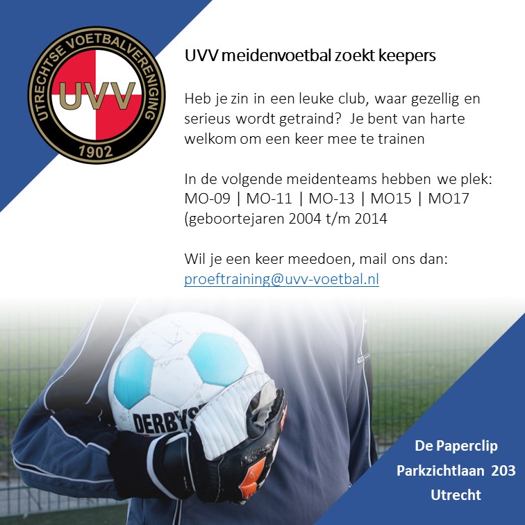 UVV meidenvoetbal zoekt stoere meiden!