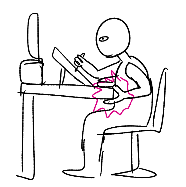 気づくと机を左手で押さえてんだけどなに???机にげるんかな 