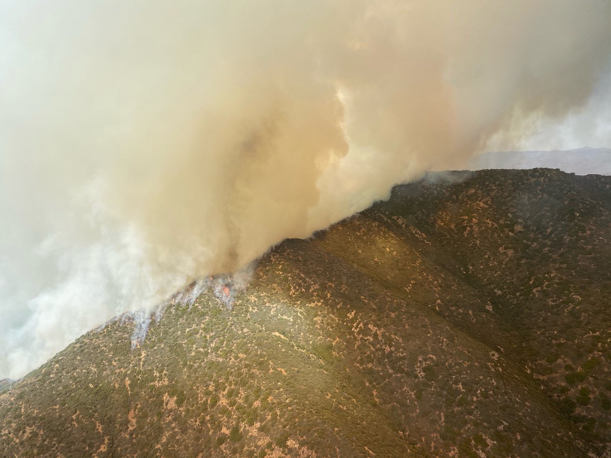 BLMAZFire's tweet photo. PHD- Update: #TussockFire near Crown King was mapped at 2,448 ac and has reached Prescott NF. Due to lack of moisture, hot, dry and windy conditions and rugged terrain, a Type 1 IMT has been ordered and will take over fire command this evening.
(Photo:BLM Weaver Mtn)
#AZFire https://t.co/KuyBCZbCEp