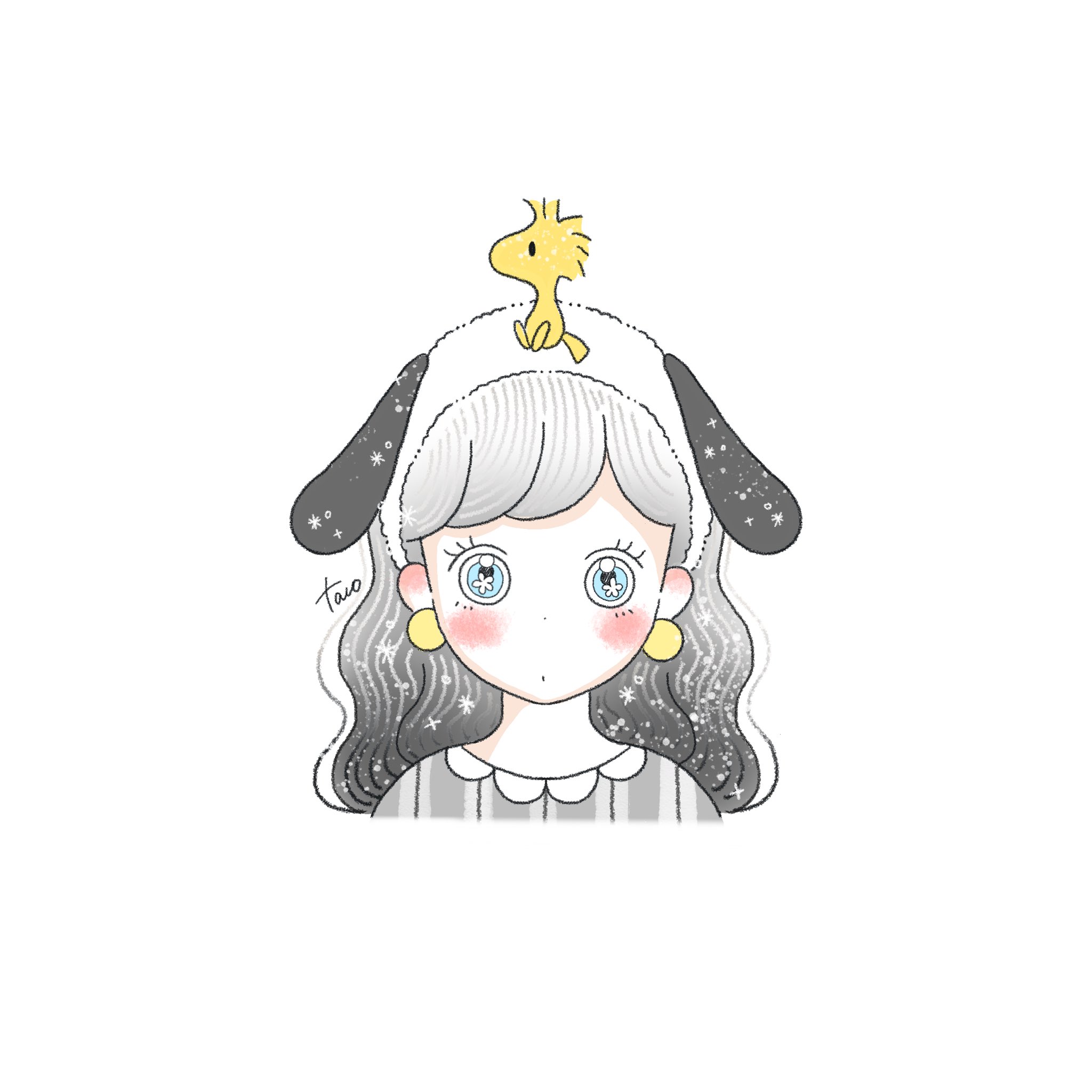 Tacomaru イラスト フリーアイコン どうぞ スヌーピー キティちゃん ミニオンと きのこ このキノコの名前なんだっけ ユニバ行きたいな 使用はフォロワーさん限定 インスタとtwitterのみ イラスト 絵描きさんと仲良くなりたい 絵柄