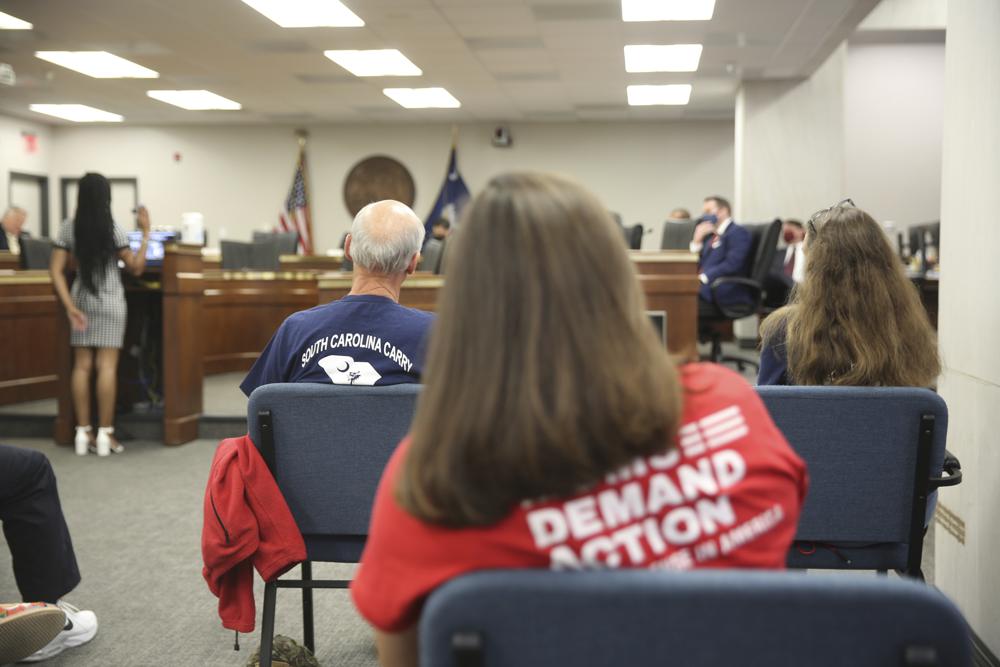 Spent this a.m. in Columbia testifying against Open Carry 3094. Thanks to the senators for listening & for your thoughtful questions. 3094 is NOT right for SC, & was never requested by us.  @tomyoungsc  @geraldmalloySC  @shanemassey  @KimpsonForSC  @LukeRankinSC  @MomsDemand  #SCPol 1/