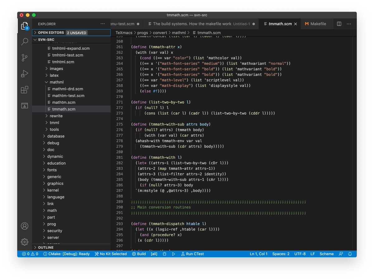 gnu_texmacs's tweet image. Fixing a bug in the MathML converter. @dginev #MathML @guilelang