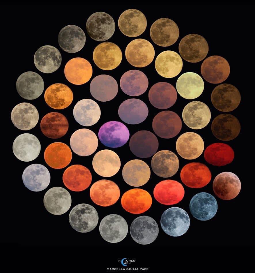 Өглөөний мэнд. Итали улсын зурагчин сарны 48 өөр өнгийг буулган нэгтгэжээ.