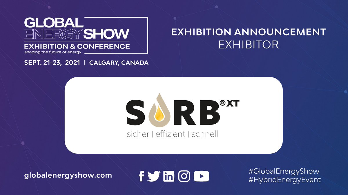 energy_show's tweet image. We’re happy to have SORB XT joining us on the exhibition floor Sept. 21-23, 2021. Have you seen who’ll be participating this year at the #globalenergyshow? Check out the full list &amp;amp; plan your visit! #SORBXT #premiumsolutions ow.ly/XUnN50DHO24
