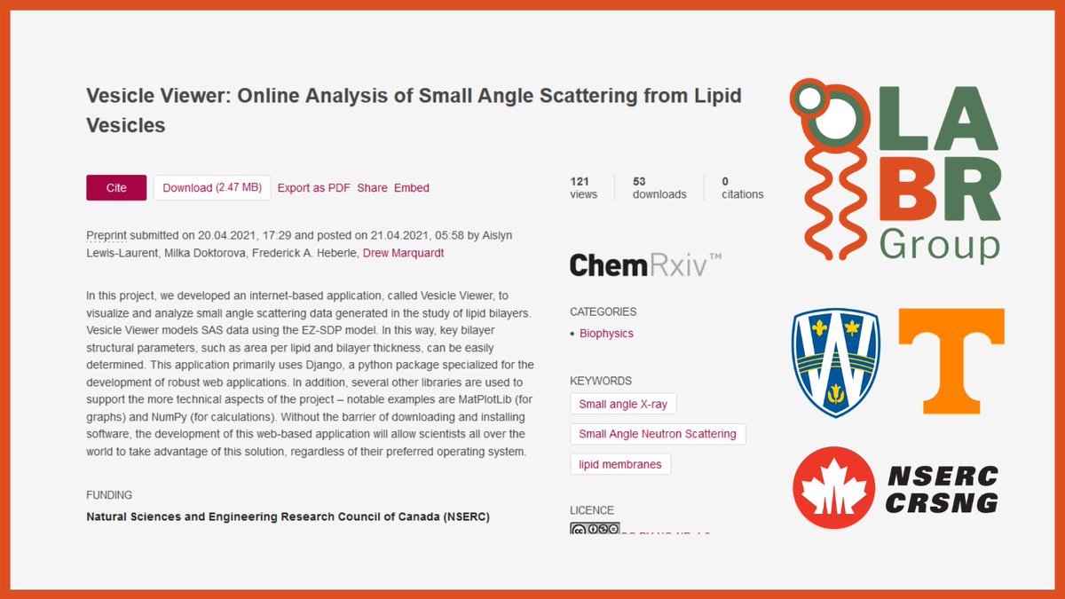 After a TON of hard work, I'm so thrilled to see Vesicle Viewer live! chemrxiv.org/articles/prepr…

Working with <a href="/UWinBiophysics/">Biomembranes</a> and <a href="/CHEMISTRYUTK/">UTK CHEMISTRY</a> has been an absolute blast - you better believe we'll be working on even more great stuff in future!