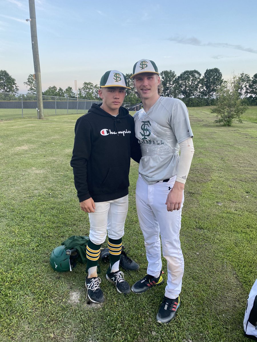 Yesterday was tough. I’m gonna miss sharing the field with you bro. I’ve learned so much playing with you and you’re one hell of a teammate. Big things coming for you. Thanks for everything <a href="/EvanRohlfs/">Evan Rohlfs-Schadel</a> . Kill it at the next level! #FrenchSettlementBaseball