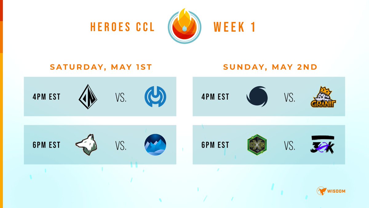 The stage has been set. The first regulation week of #HeroesCCL Season 2 is finally here!

Tune in once again to twitch.tv/heroeshearth this weekend as we kick things off in style!

Two fresh matchups on Saturday, followed by two spicy Icebreaker rematches on Sunday!