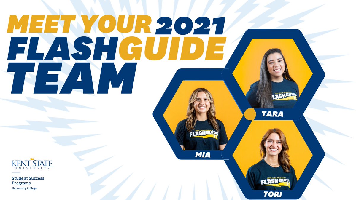 KentStateSSP's tweet photo. Meet your Flashguides! 👋 Introducing Mia DeCaria, Tara Wade and Tori Mastnardo! ⚡

#welcome2ksu https://t.co/dephl1Y9wp
