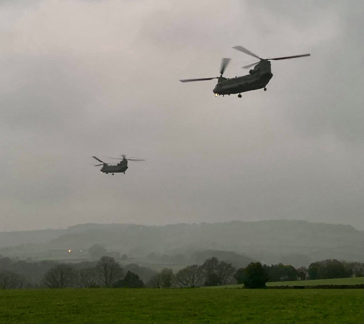 CyclingEurope's tweet photo. Two very low-flying 'copters a few minutes ago above #Stainland heading south... https://t.co/ZNURgBaPzq