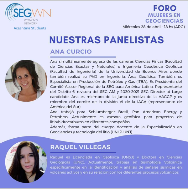 Our #Argentina student leaders invite you to participate the "Women in Geosciences" forum in which the panelists share their experiences in the industry and in their research fields. 👌

When: Wednesday, April 28 at 6 p.m. (ARG).
Where: lnkd.in/eNUJpBC