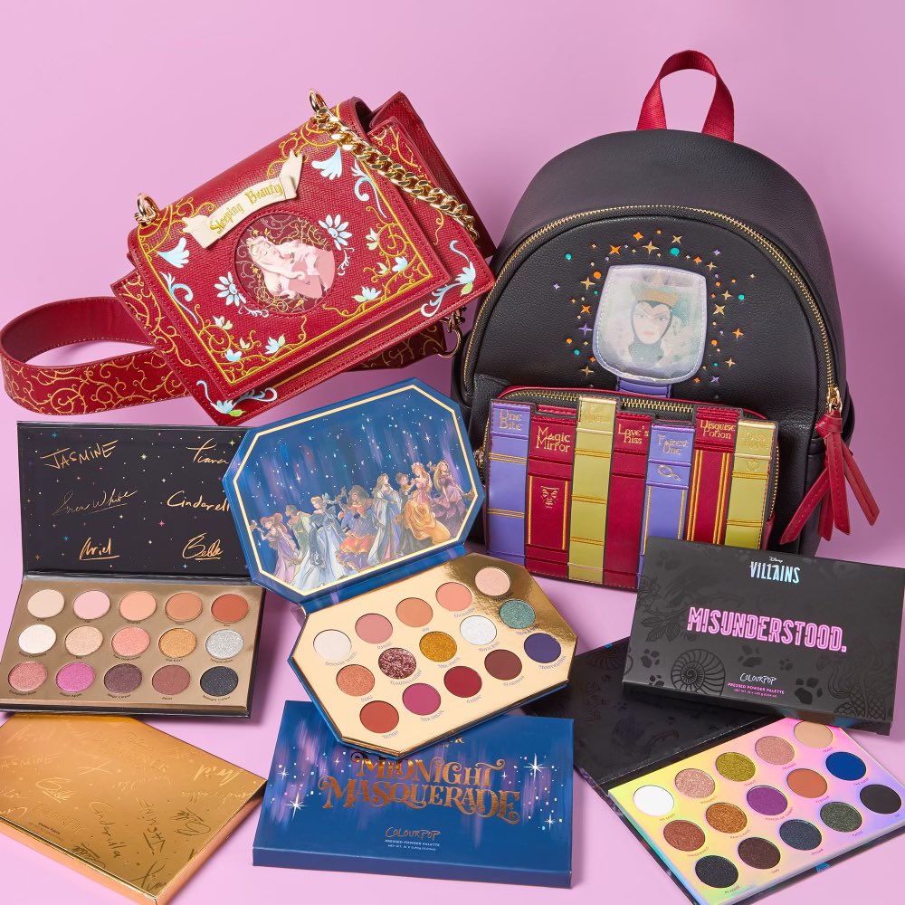 📣🚨#GIVEAWAY🚨📣
We've teamed up with <a href="/ColourPopCo/">ColourPop Cosmetics</a> to bring your fairytales to life 👑 1 lucky winner will receive EVERYTHING in this photo !!
🚨How To Enter:
🎒Follow <a href="/ColourPopCo/">ColourPop Cosmetics</a> + <a href="/dnhandbags/">Danielle Nicole</a> 
🎒Like &amp; RT
🎒Comment your fav Disney Villain or Princess