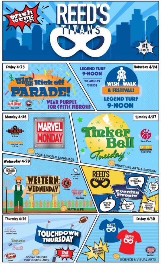 Be sure to go to these restaurants to support Legend’s Wish Week this week‼️