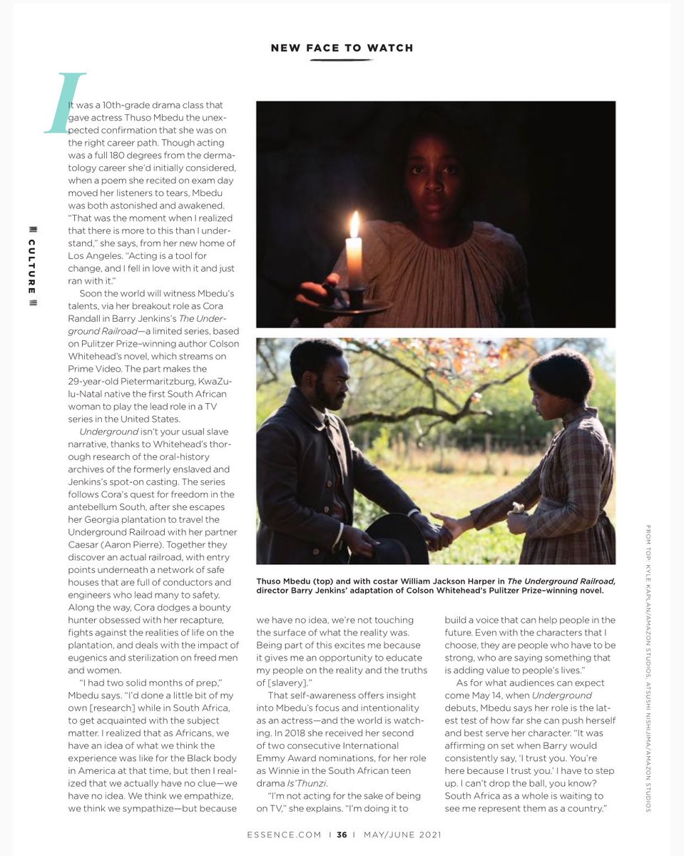 ThusoMbedu's tweet image. Issa “New Face to Watch” on the May/June issue of @essence magazine! Available now 🥰

Photographer: @brianbowensmith 
Styling: @WaymanandMicah 
Hair: @LarryJarahSims 
Makeup: @DanaDelaneyMUA