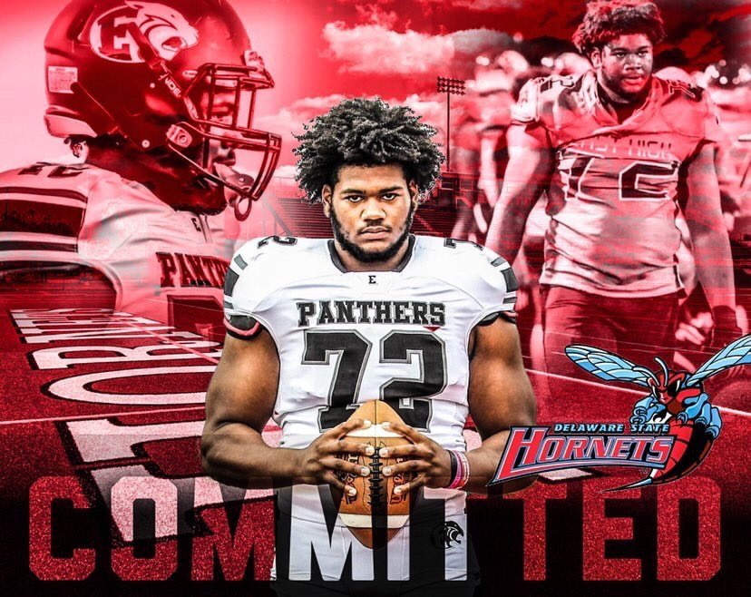 KyleWilliams72's tweet image. First off I would like to thank god and my family for guiding me through this whole process and all of the countless support. It is with great pleasure I am beyond blessed to announce my commitment to Delaware State University!!🔴🔵#GoHornets #AGTG @Jonas_A_Jackson @Milstead69
