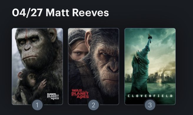 Hoy cumple años el director Matt Reeves (55) Happy birthday ! Aquí mi miniRanking: 