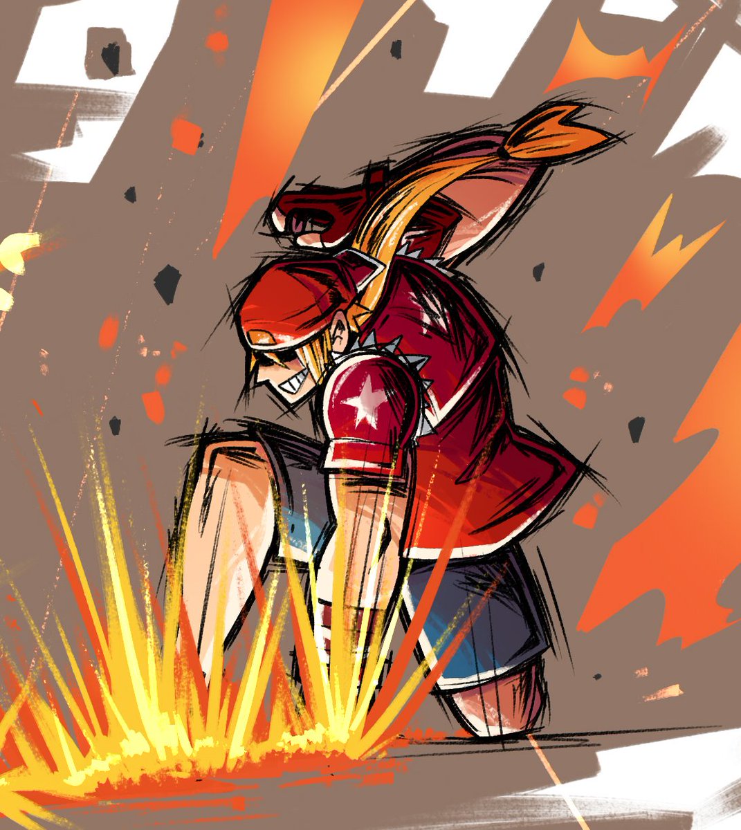 thegreyzen's tweet photo. Terry Bogard in Mario Strikers Charged style! https://t.co/iJlHQKysUR
