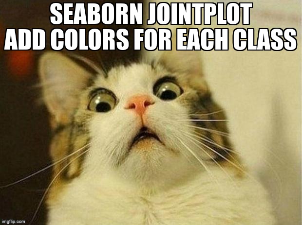 overflow_meme's tweet image. Seaborn Jointplot add colors for each class stackoverflow.com/questions/5121… #python #scatterplot #seaborn #matplotlib