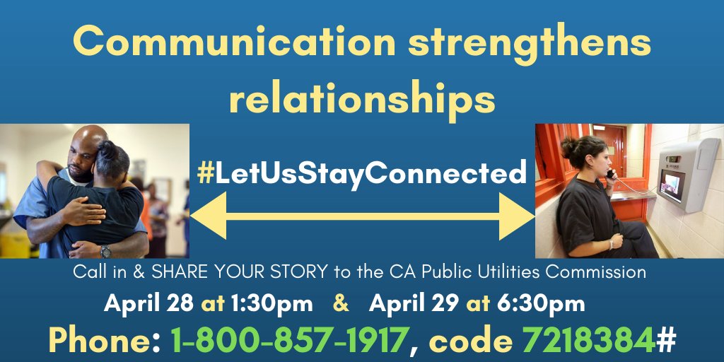 cdfca's tweet photo. Communication strengthens the relationships people need so they are successful &amp; thrive after release. @CaliforniaPUC @GuzmanAcevesPUC @HouckCPUC @ShiromaCPUC @CaliforniaPUC @cliffPUC HELP Keep families connected #PhoneJusticeNow #LetUStayConnected #JusticeIsCalling https://t.co/JCLoJwE3SD