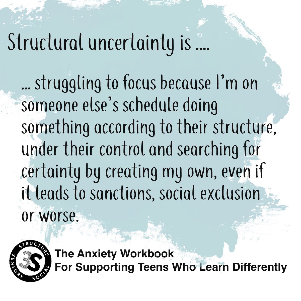 Sharing these as a glimpse into the first of our 3Ss. More our Anxiety Workbook for Supporting Teens Who Learn Differently. OUT NOW! <a href="/JKPBooks/">JKP Books</a> #sen #secondaryteachers #autism #adhd #sensory #anxiety #uncertainty #teachertraining #differentnotless