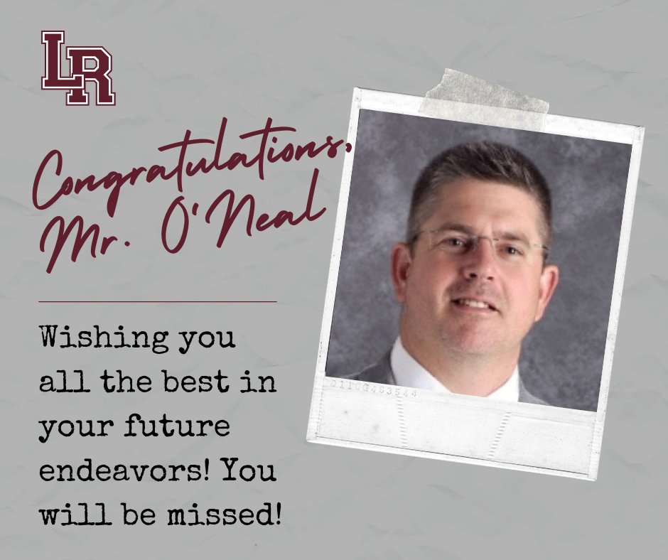 LRSDWildcats's tweet photo. Congrats to Mr. O’Neal for being called to the field of duty with Fellowship of Christian Athletes as their new State Director. He will be taking an early retirement from education to step into this full time ministry role with FCA. Thank you for all you have done at LR! #WeAreLR https://t.co/FnjRPItbBY