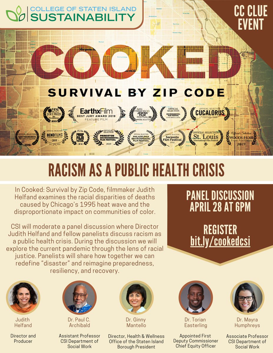 SustainableCSI's tweet photo. Join us tomorrow at 6 PM #csinews will discuss racism as a public health crisis as evidenced by the current pandemic. For more information or to register visit https://t.co/EElEY1MG8n
#publichealthcrisis #racialequity #WeAreCSI #racialjustice #socialjustice #healthcare #race https://t.co/YVfGO80ANM