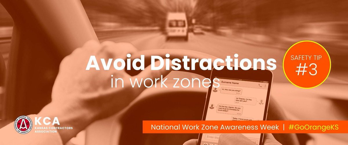 Put down the cell phones in work zones!!  Let’s keep workers safe!!#GoOrangeKS