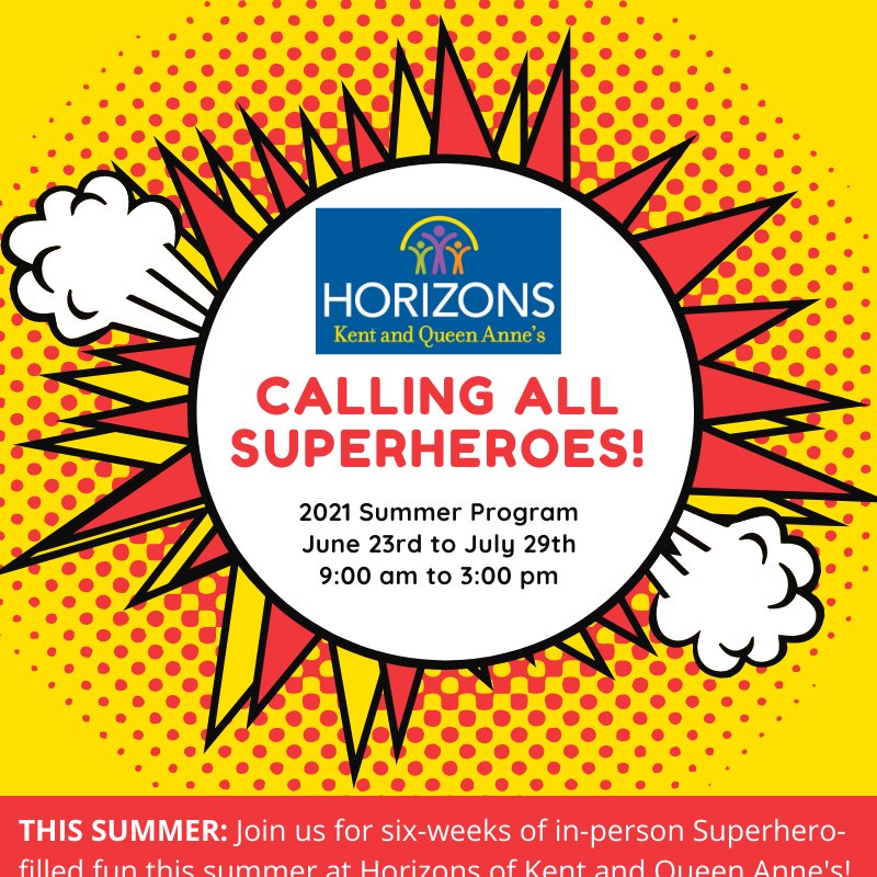 HorizonsofKQA's tweet image. There is still time to enroll your child to participate in our Horizons summer program. We are offering a 6-week in-person program beginning on June 23rd and concluding on July 29th from 9:00 am to 3:00 pm, M-F.  Apply online: horizonskentqueenannes.org/enrollment