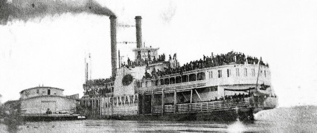 The boiler repairs were undertaken with great haste and soon the soldiers began to settle in on board. By 9:00 PM on April 24th, there were more than 2,146 people crammed into every corner of the ship. After a near capsizing in Helena, Arkansas, the Sultana arrived in Memphis.8/