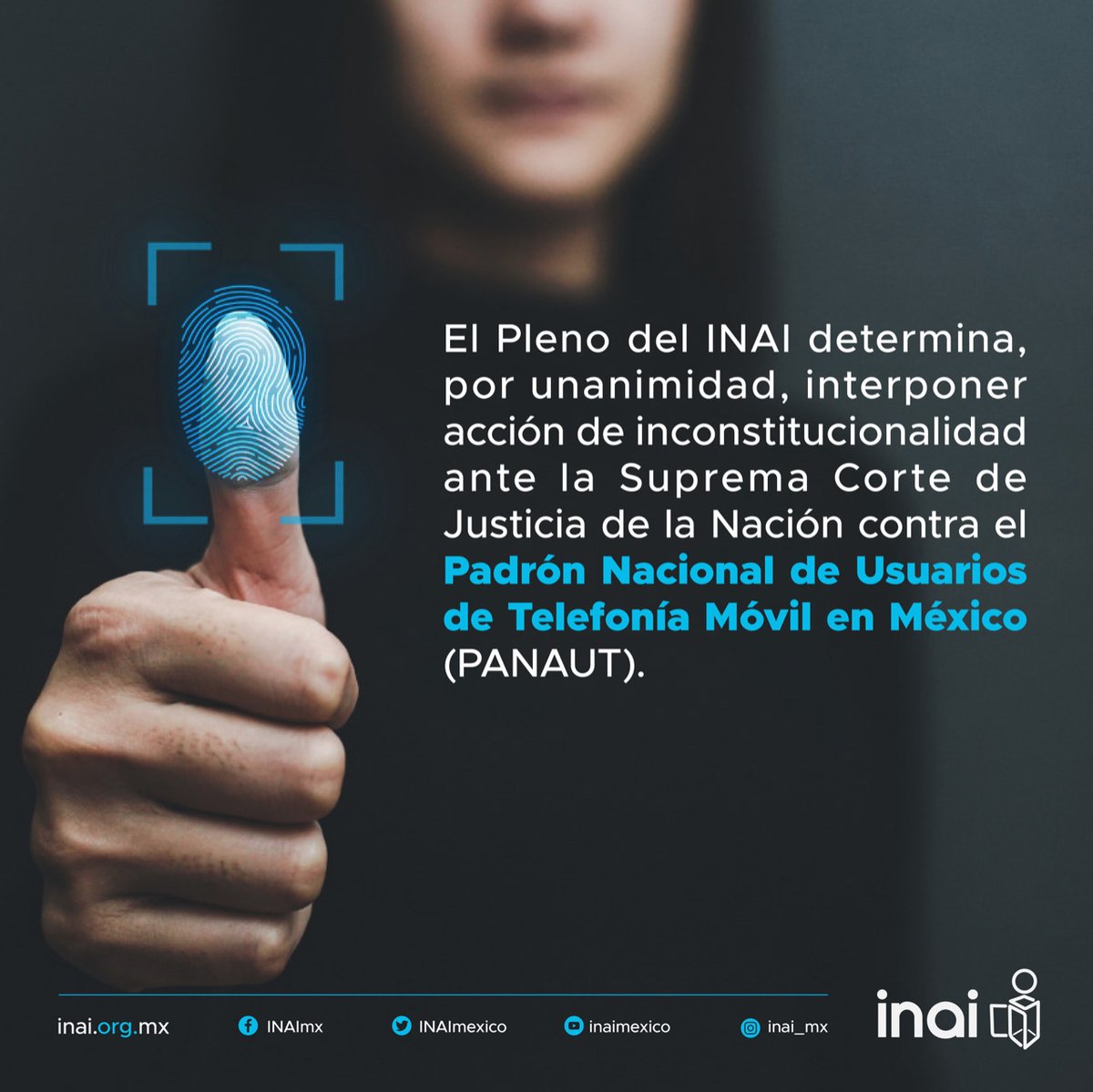 En Sesión Pública, el Pleno del INAI determinó, por unanimidad, interponer acción de inconstitucionalidad ante la <a href="/SCJN/">Suprema Corte</a> contra el Padrón Nacional de Usuarios de Telefonía Móvil en México #PANAUT.