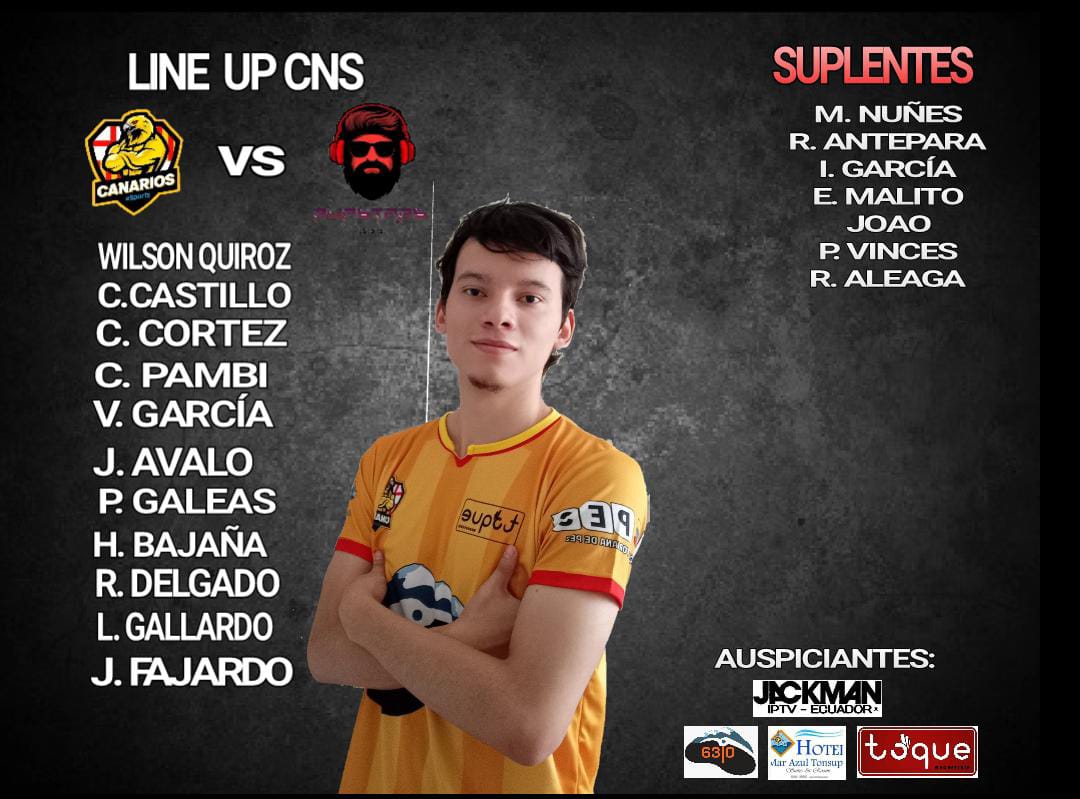 Ya tenemos alineación 🟡⚫🔴
Nuestros 11 guerreros para el partido de este noche frente a Rupstars Esports 
#VamosCanarios 🎮⚽🥅
<a href="/kfcecuador/">KFCEcuador</a> <a href="/lepesOficial/">Liga Ecuatoriana de eFootball PES</a> <a href="/CinemarkEC/">Cinemark Ecuador</a>